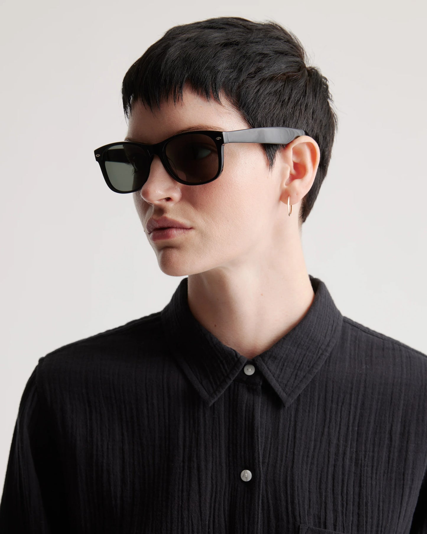 Hayden Polarized Acetate Sunglasses - One Size / Black with Green lens