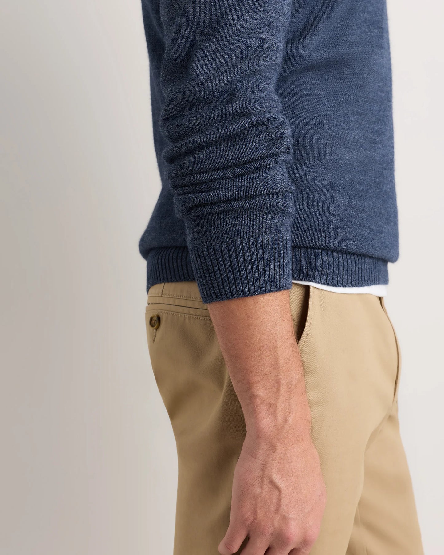 Alpaca-Wool Hooded Sweater - S / Heather Navy