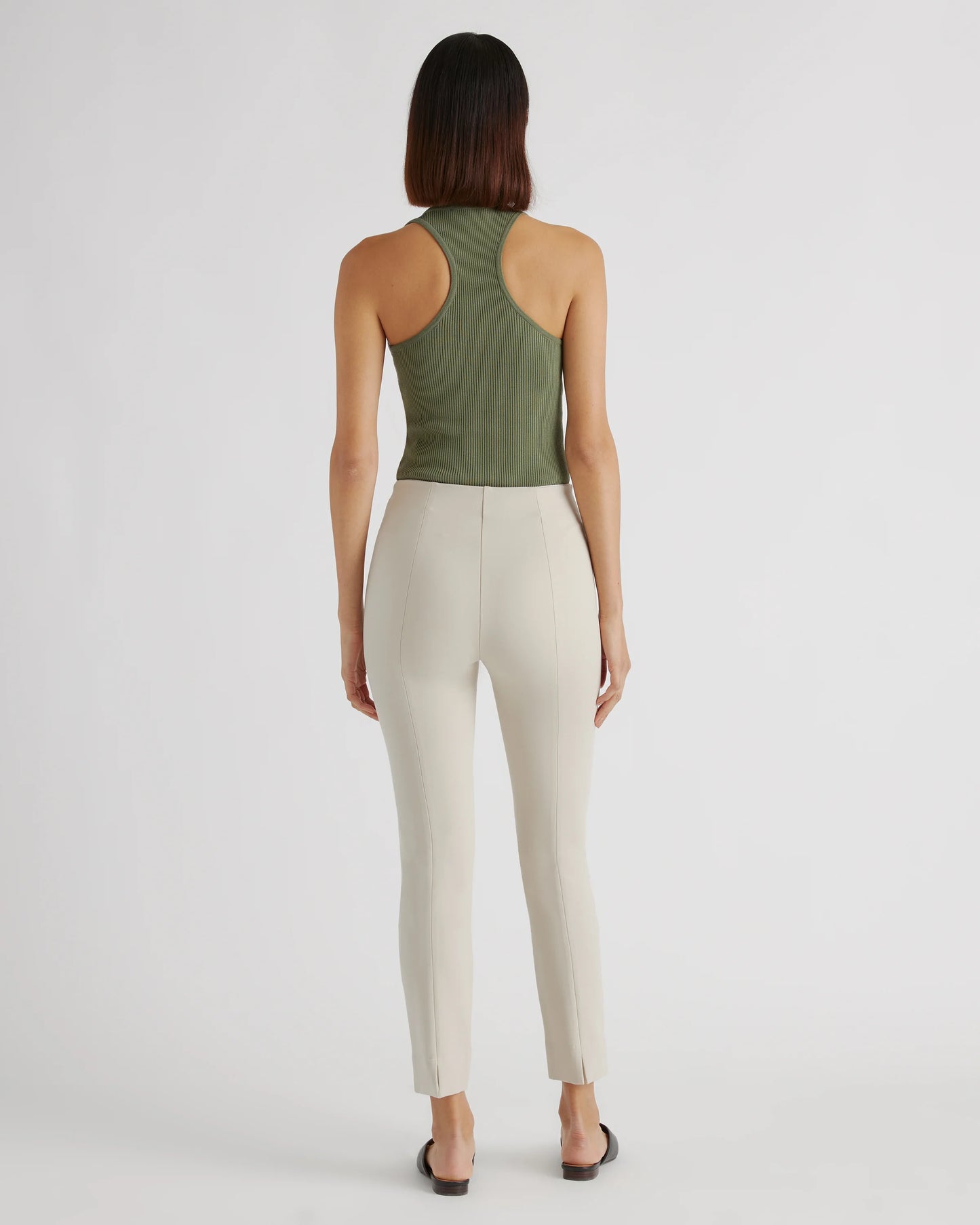 Ultra-Stretch Ponte Pintuck Ankle Pants - XS / Black