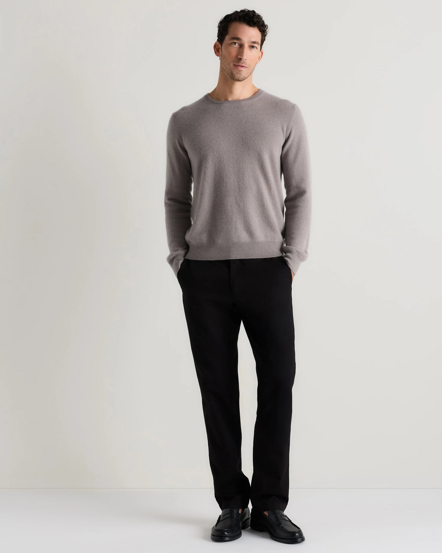 Mongolian Cashmere Crewneck Sweater - XS / Black