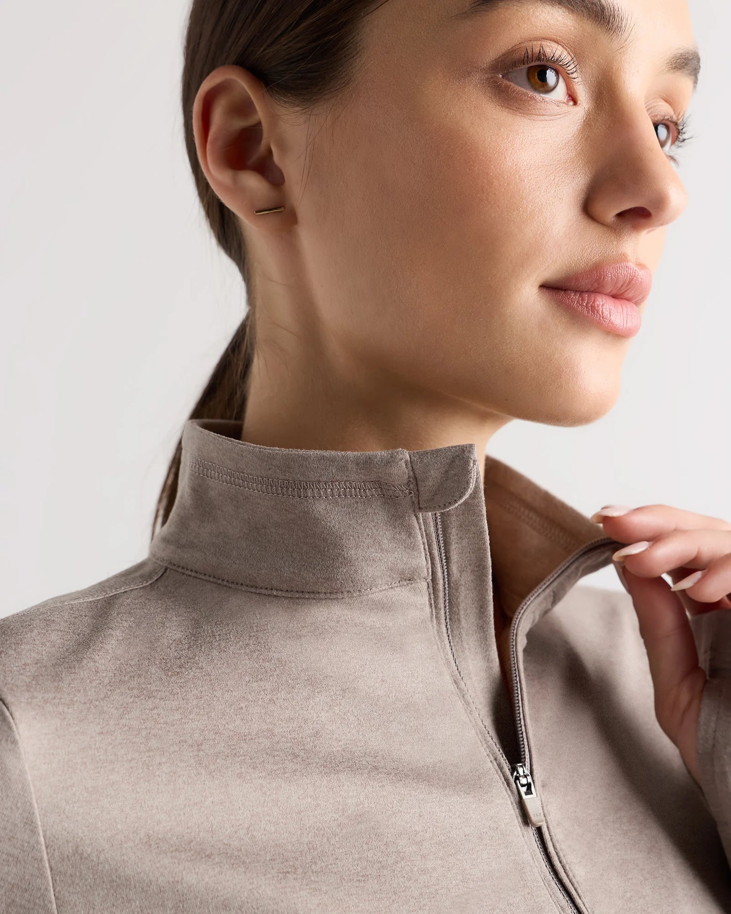Flowknit Quarter-Zip Pullover - XS / Heather Deep Navy
