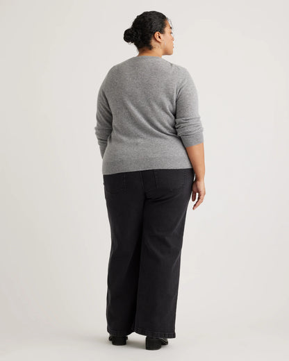 Mongolian Cashmere Crewneck Sweater - 1X / Pale Custard Yellow
