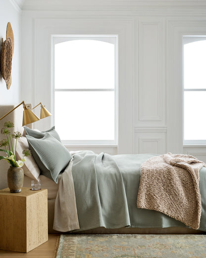 Organic Cotton Matelasse Coverlet - Twin / Dried Sage