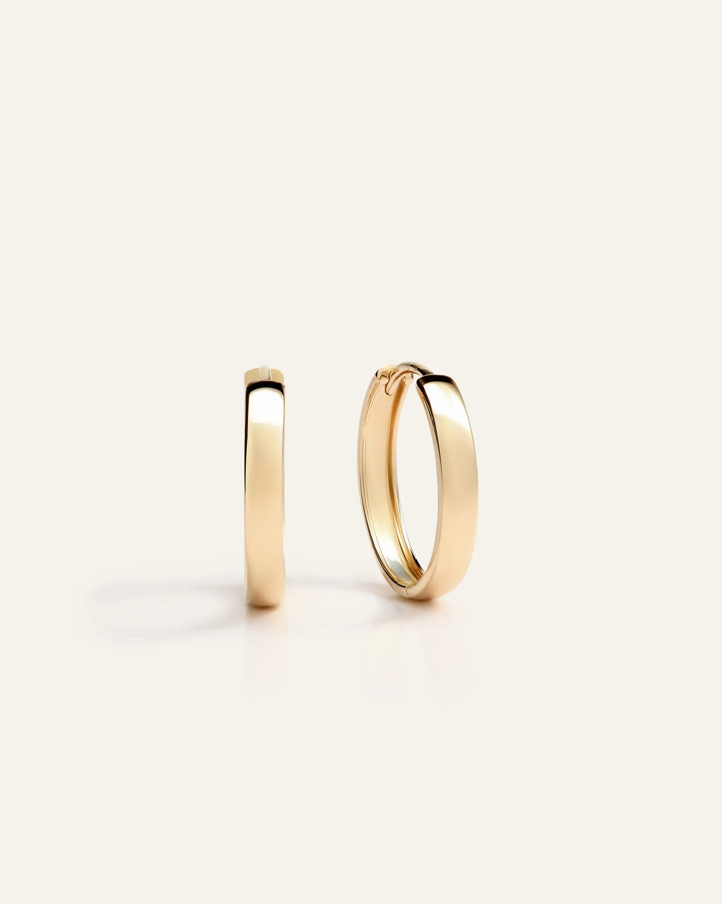 14K Gold Bold Hoops - One Size / Yellow Gold