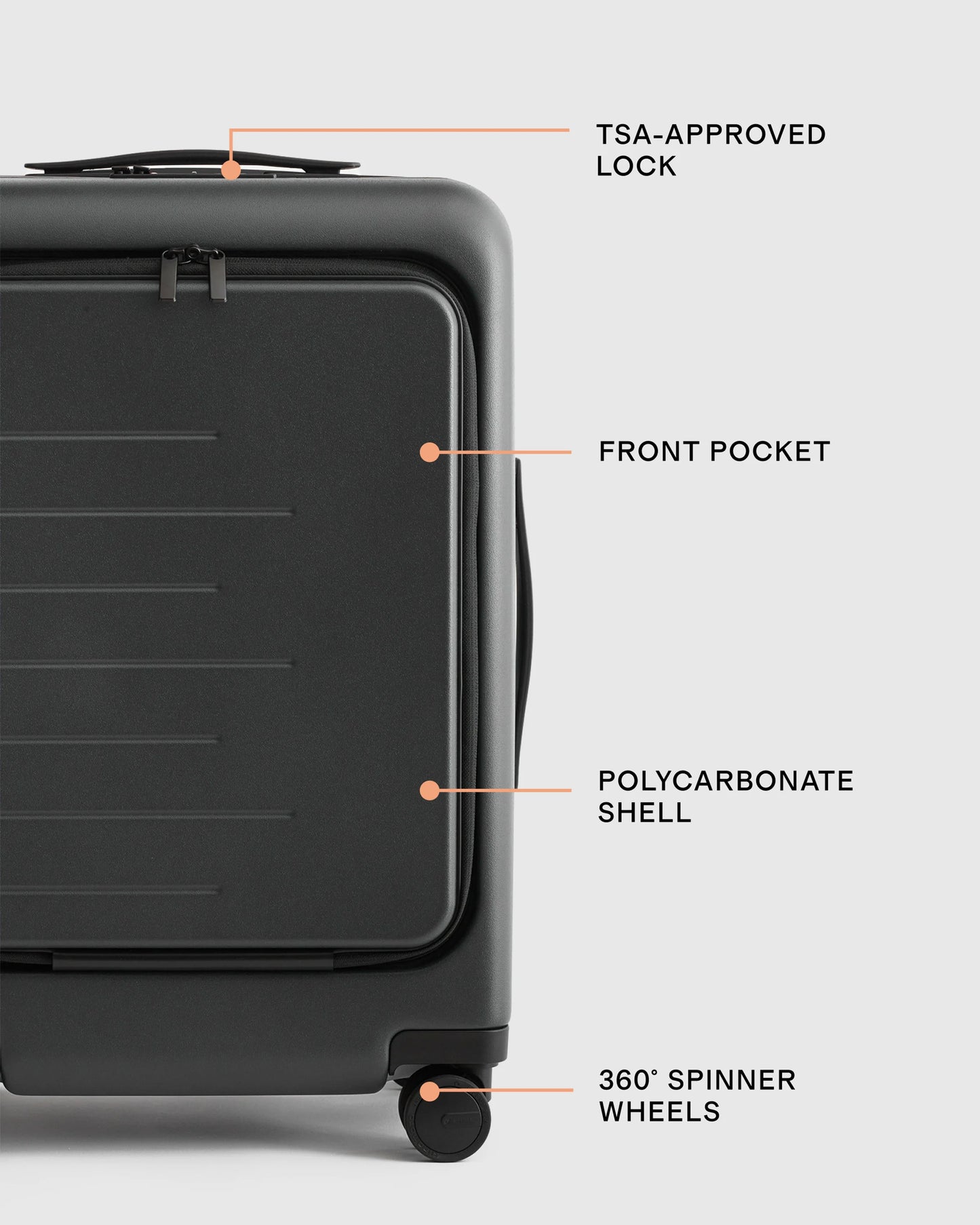 Front Pocket Carry-On Suitcase - One Size / Lavender