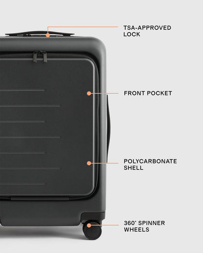 Front Pocket Carry-On Suitcase - One Size / Lavender
