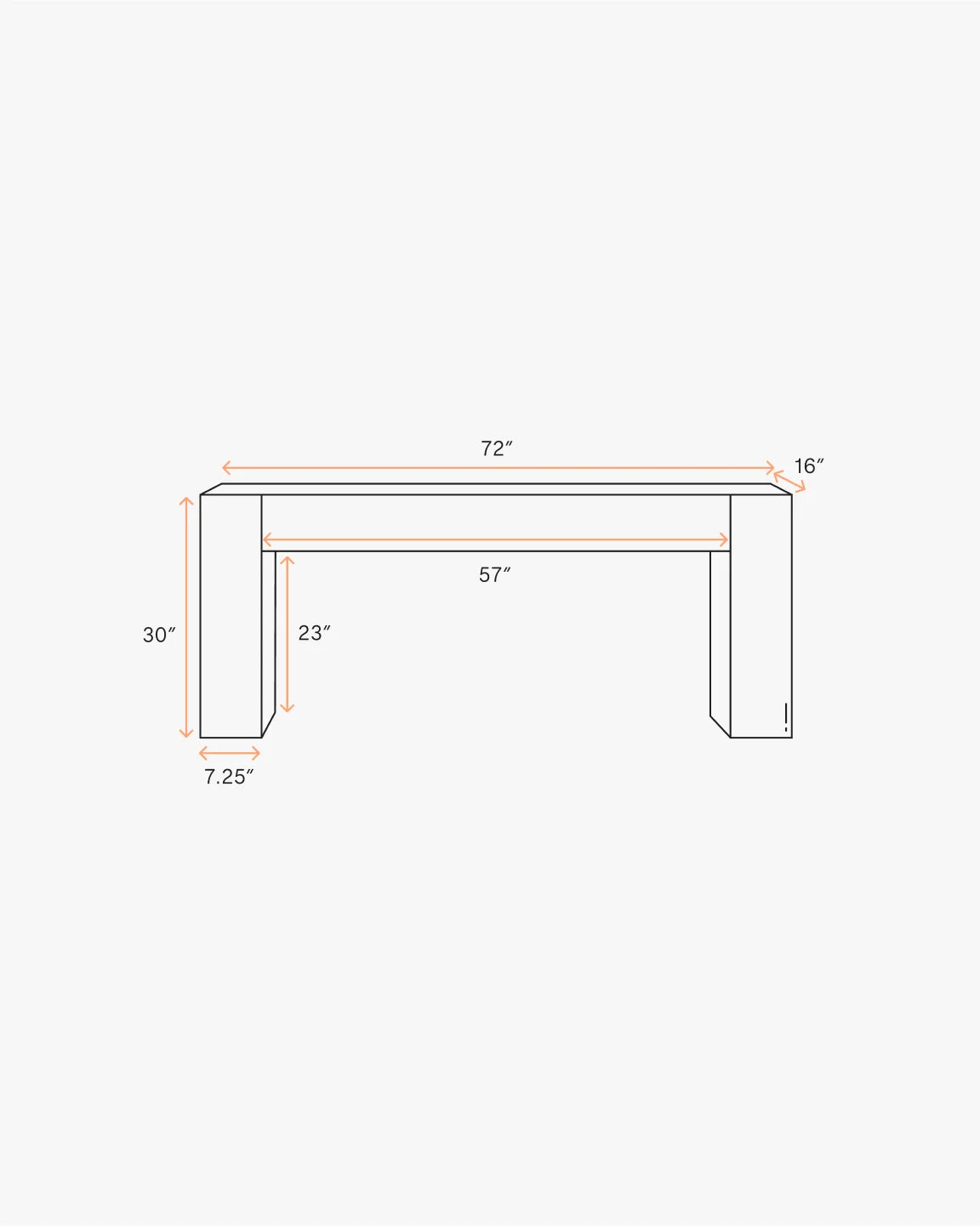 Reclaimed Oak Waterfall Console Table - One Size / Weathered Oak