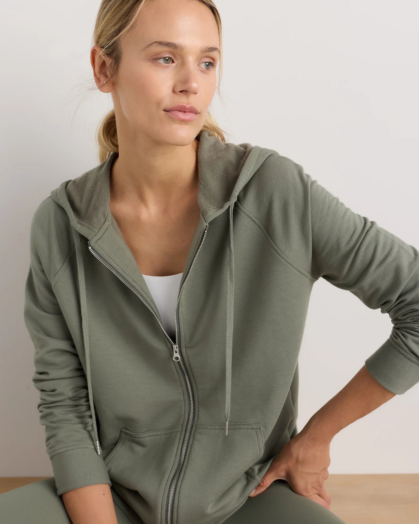 SuperSoft Fleece Full-Zip Hoodie - XS / Smoked Thyme Green