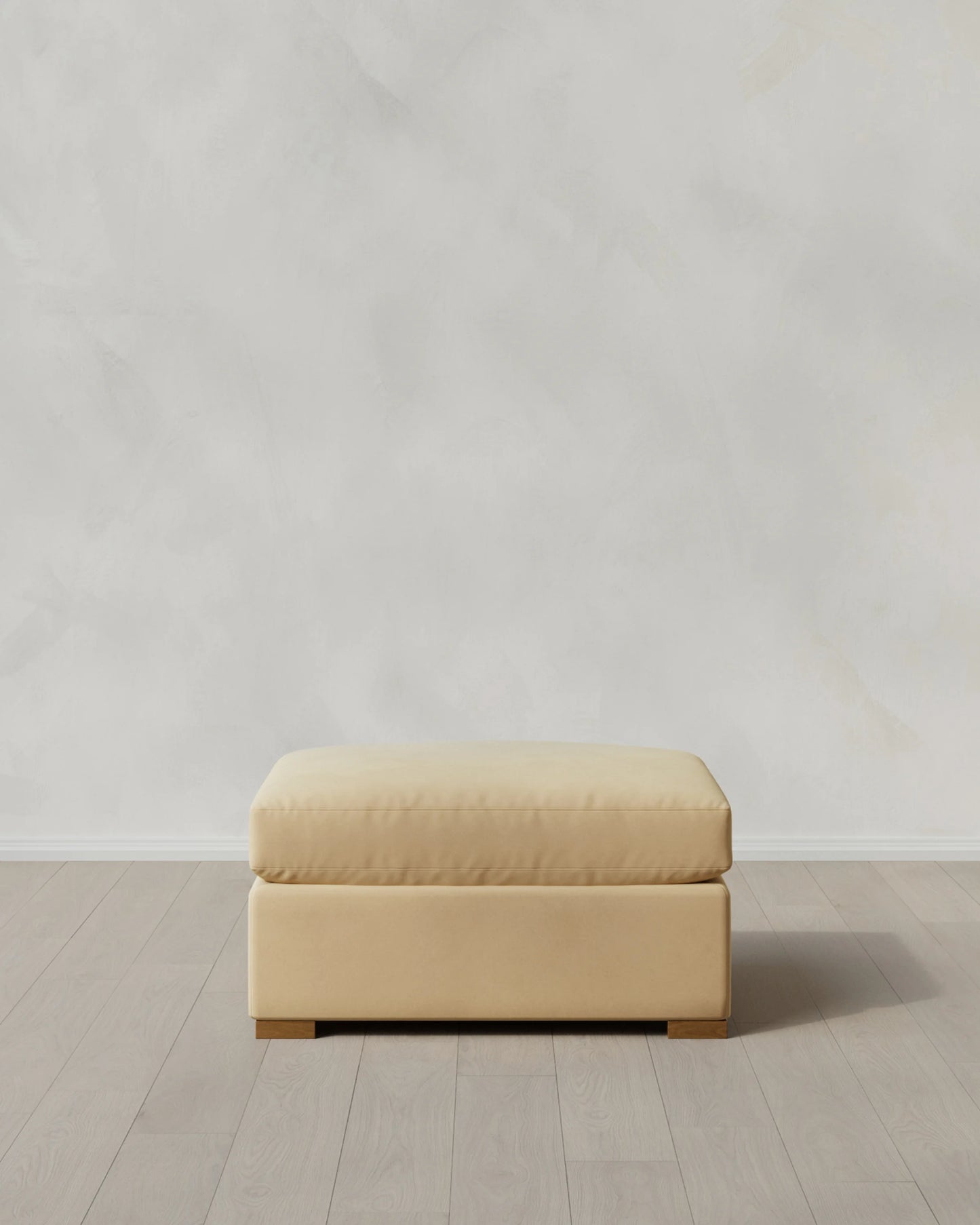Hollis Slope Arm Ottoman in Performance Velvet - 37" / Taupe