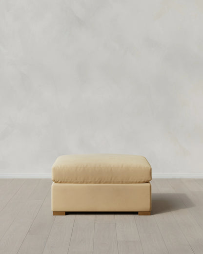 Hollis Slope Arm Ottoman in Performance Velvet - 37" / Taupe