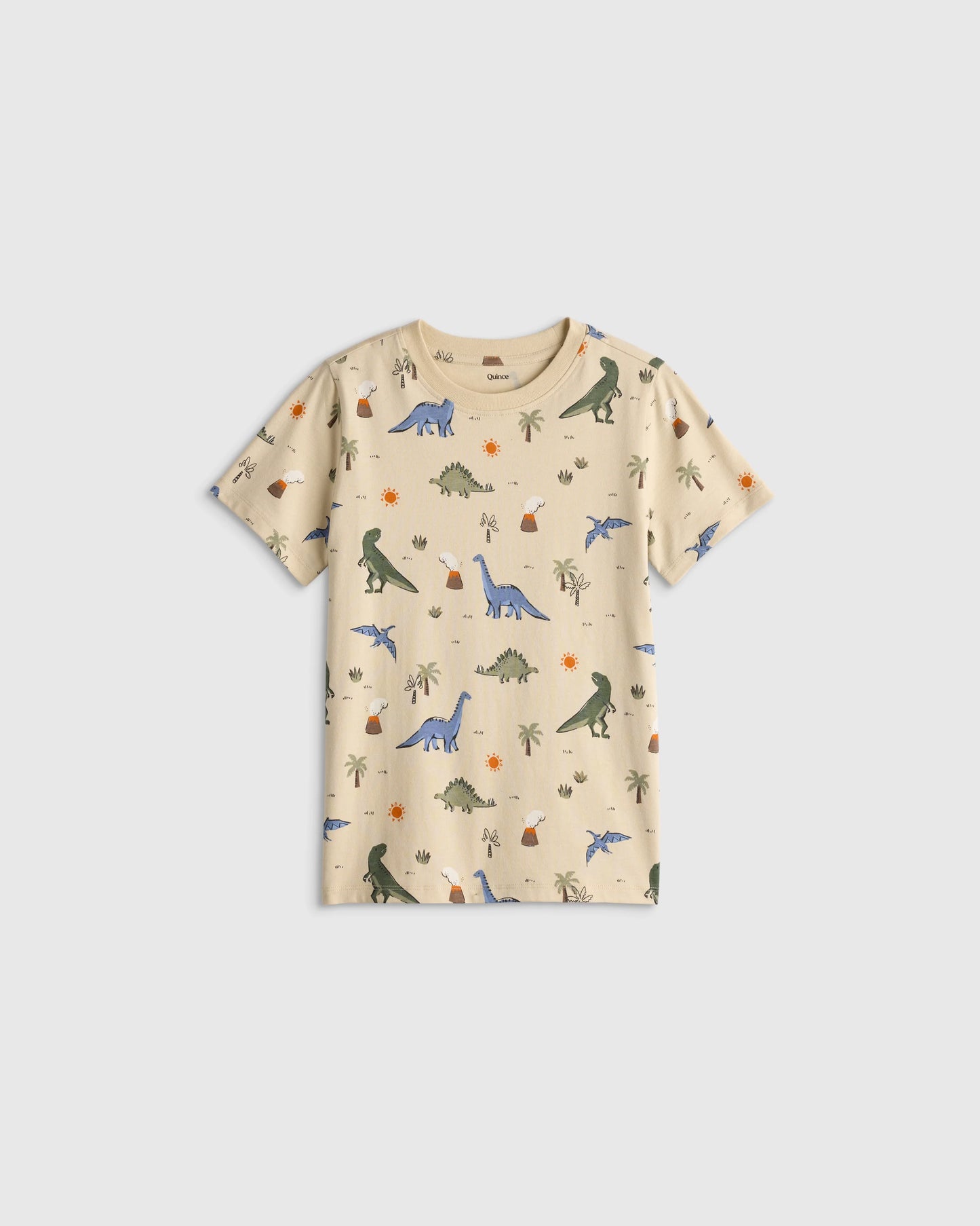 100% Organic Cotton Jersey Short Sleeve Tee - 2T / Dino Sketch