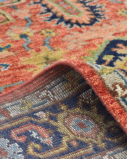 Sina Hand-Knotted Wool Rug - 5' x 8' / Red