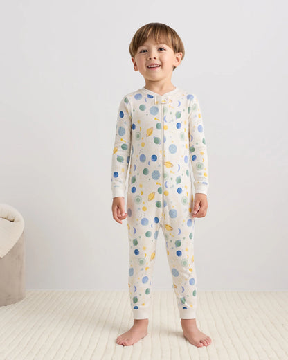 100% Organic Cotton One Piece Pajama - 2T / Navy Stripe