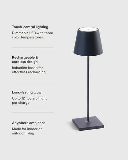 Poldina Pro Rechargeable Table Lamp by Zafferano - Regular / White