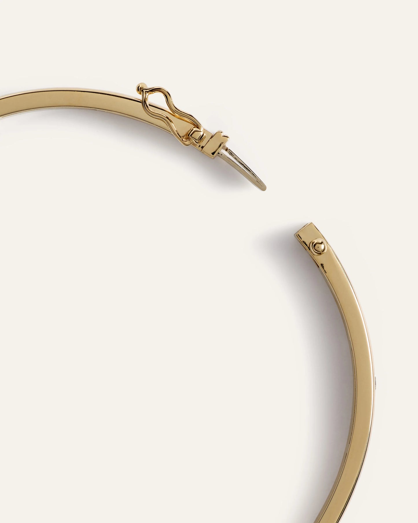 14K Gold Natural Diamond Inlay Bangle - Small / Yellow Gold