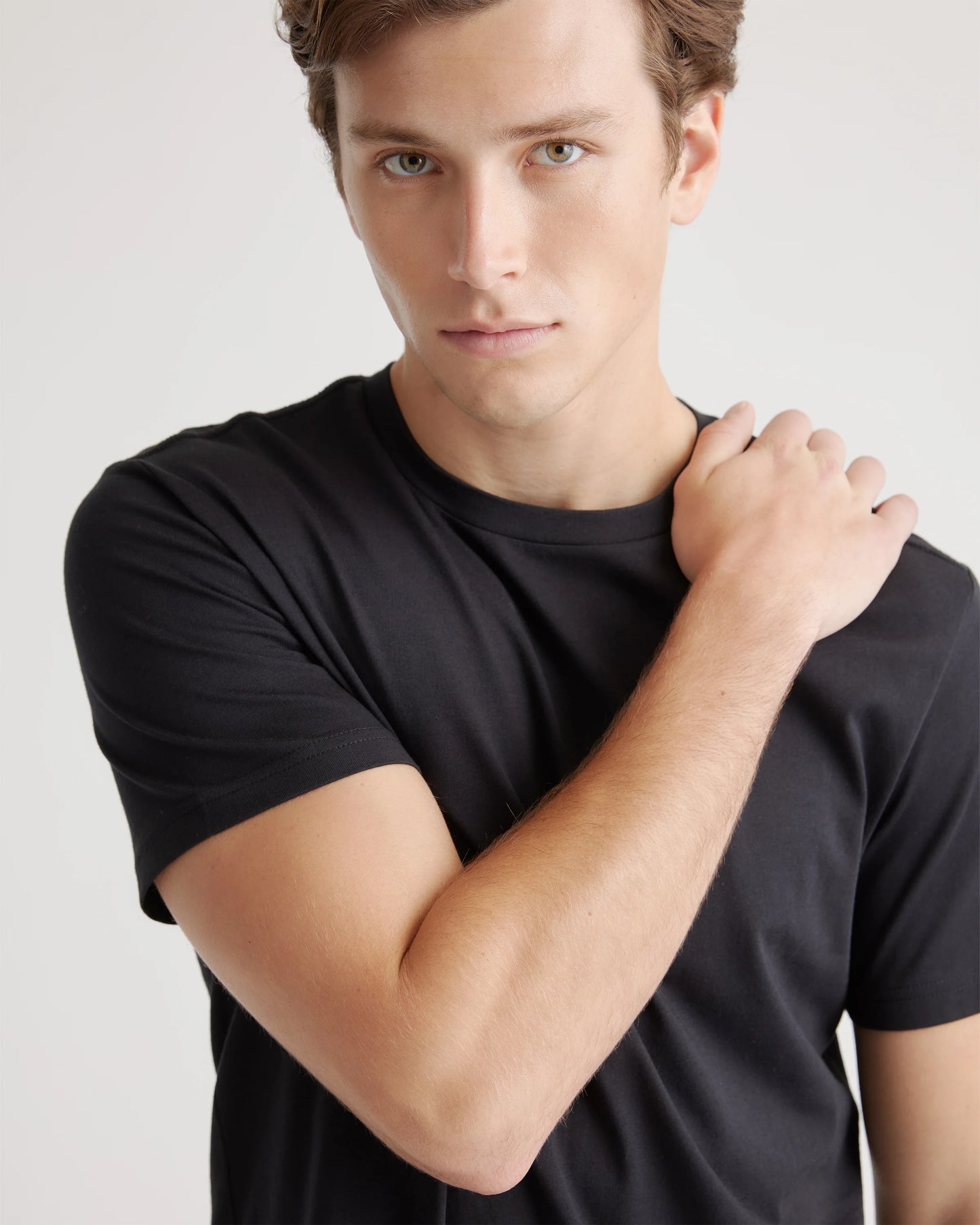 Cotton Modal Crew Neck Tee - S / Bold Black