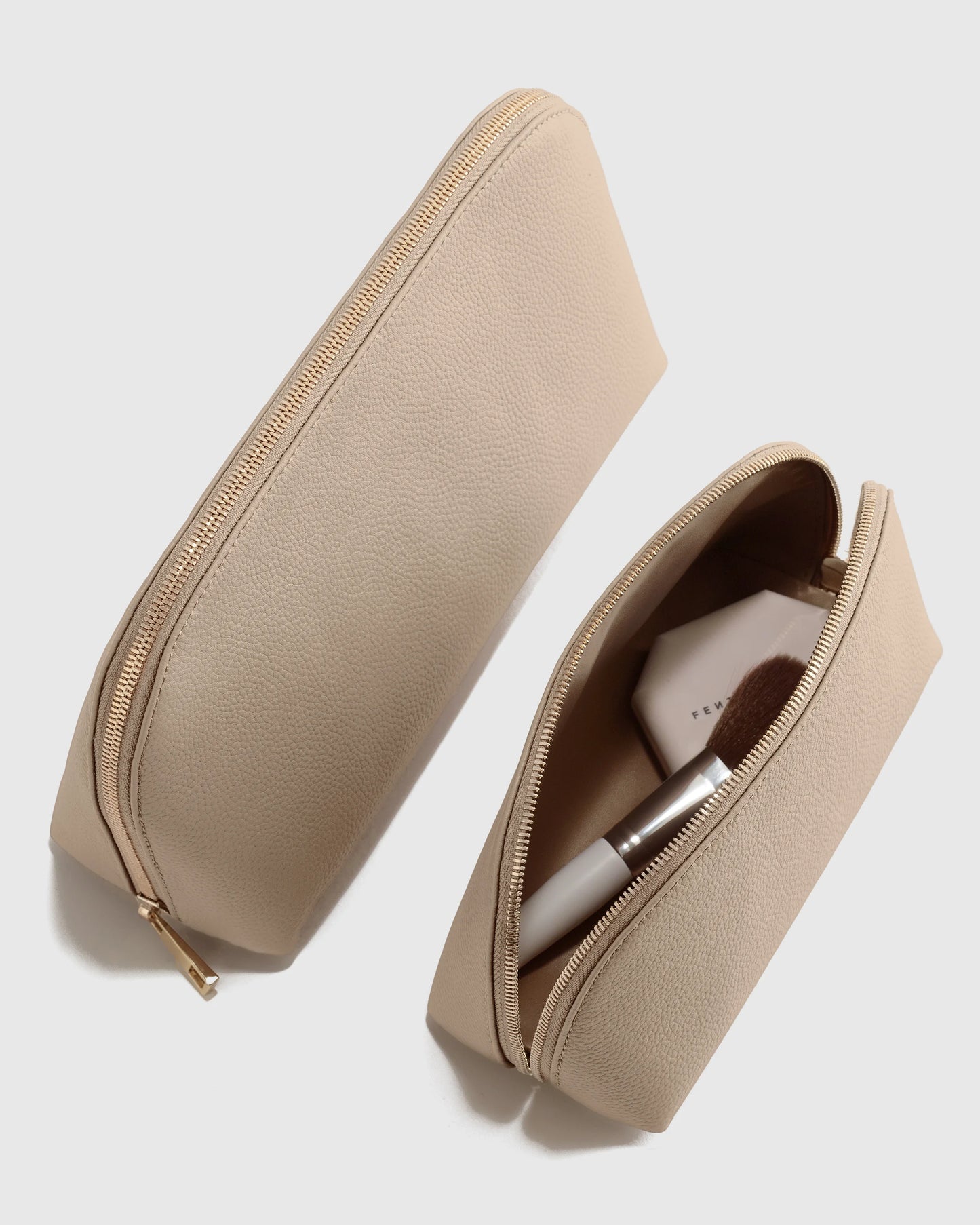 Italian Leather Pouch Travel Set - One Size / Deep Navy