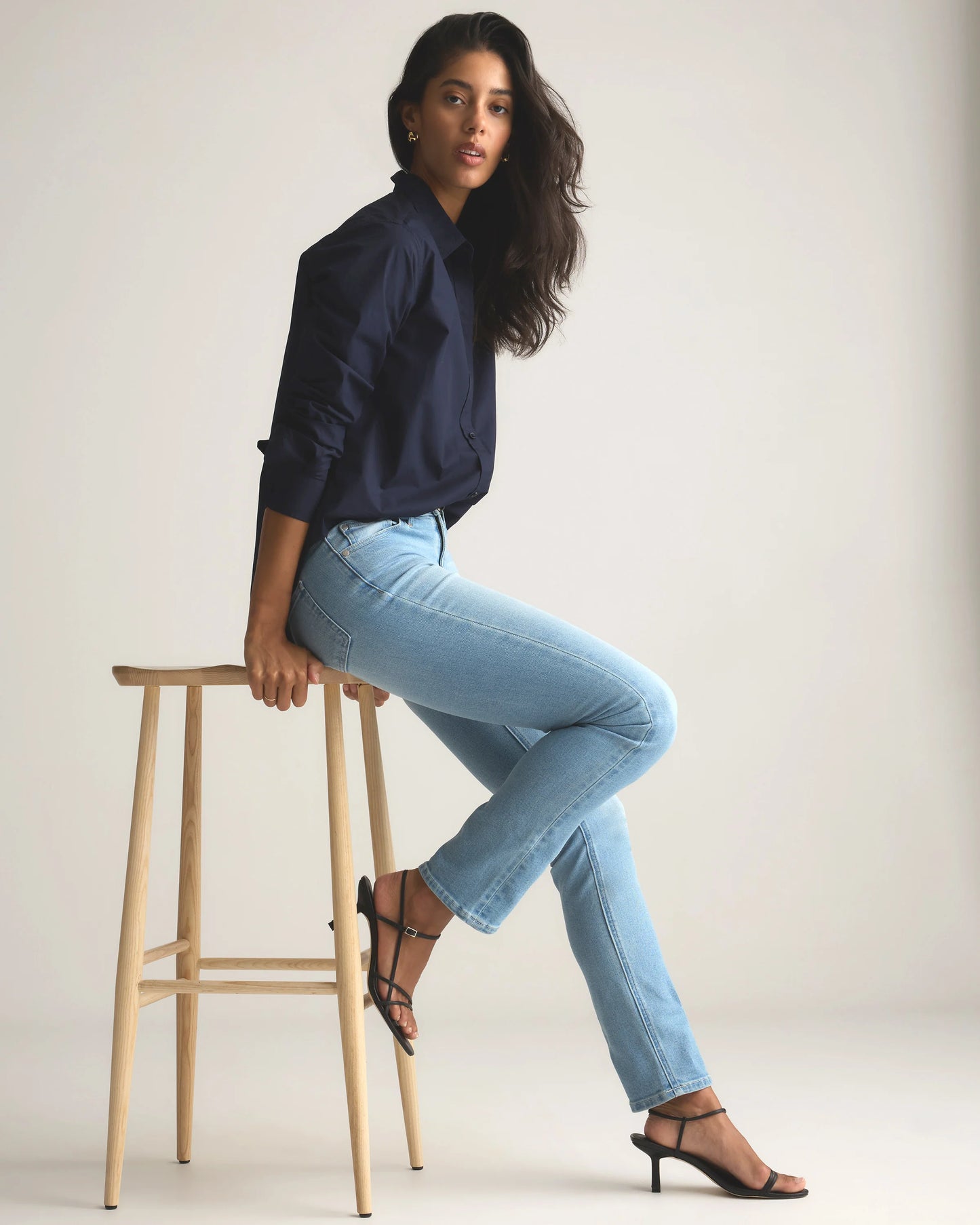 Luna Stretch Slim Straight Jeans - 24 / Black