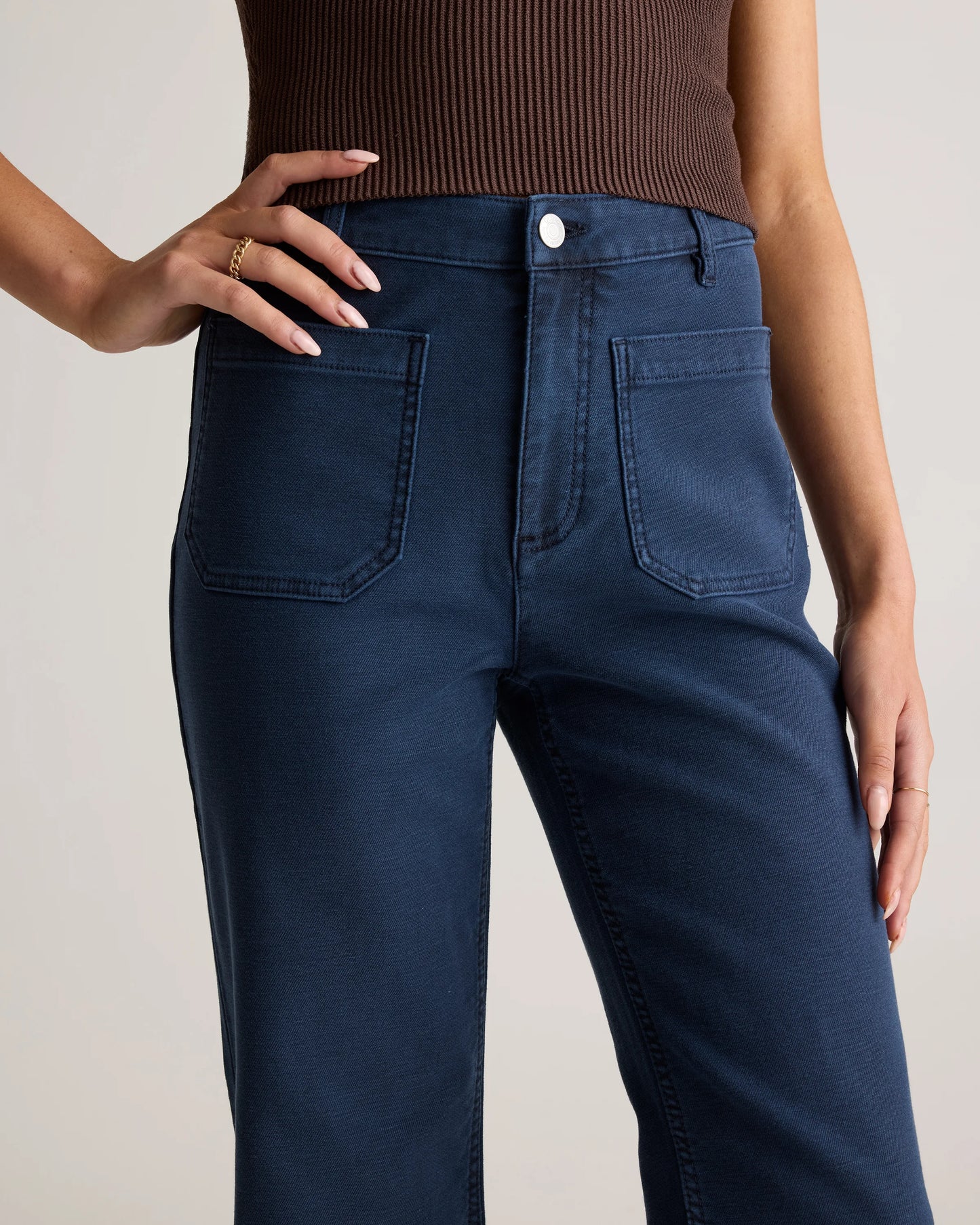 French Terry Wide Leg Pants - 0 / Bayberry Olive