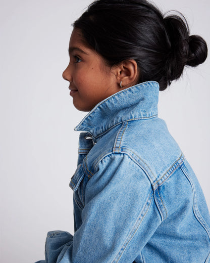 Girls 100% Organic Cotton Denim Jacket - 6 / Light Wash