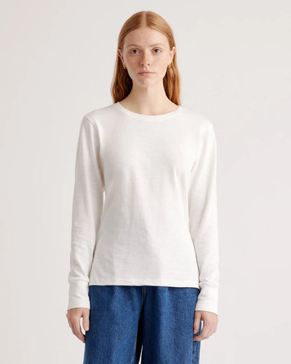 100% Organic Cotton Slub Long Sleeve Tee - XS / Smoked Thyme Green