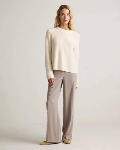 Mongolian Cashmere Fisherman Crewneck Sweater - XS / Teak