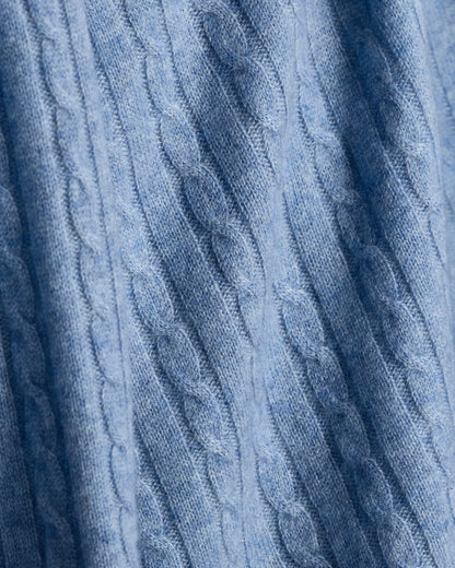 Cable Knit Cashmere Throw - 50x70 / Limoncello