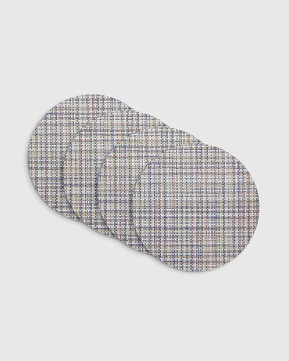 Basketweave Easy-Care Round Placemat, Set of 4 by Chilewich - One Size / Celadon
