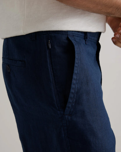 100% European Linen Trouser Shorts - 7" - S / Bayberry Olive