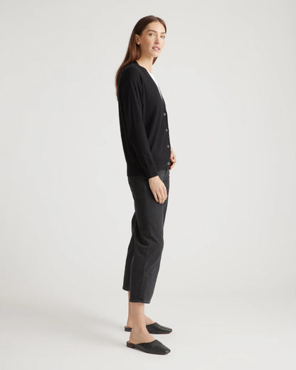 Lightweight Cotton Cashmere Cardigan - XS / Heather Oatmeal