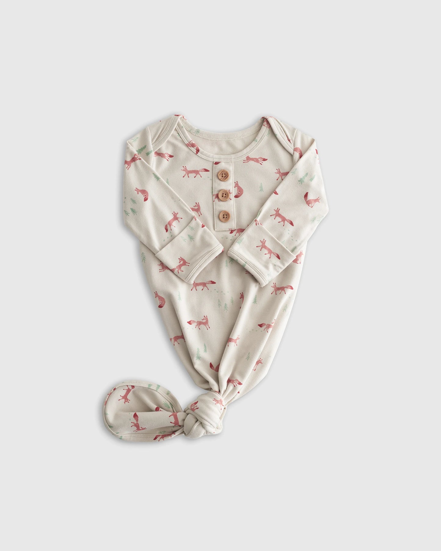 Bamboo Gown, Hat & Swaddle Layette Set - One Size / Fox