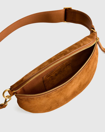 Quinn Suede Sling Bag - One Size / Whiskey