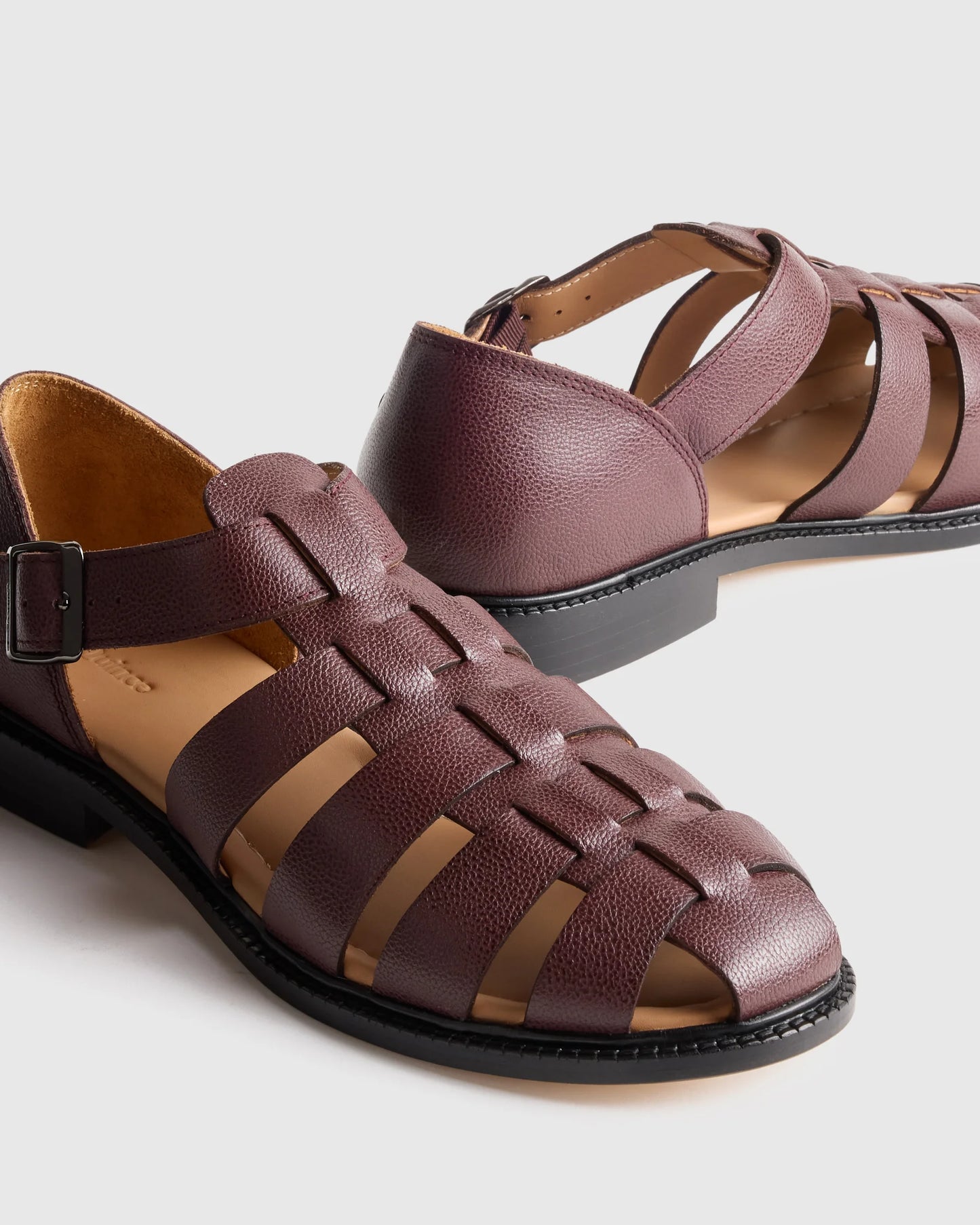 Calfskin Leather Fisherman Sandal - 7 / Black