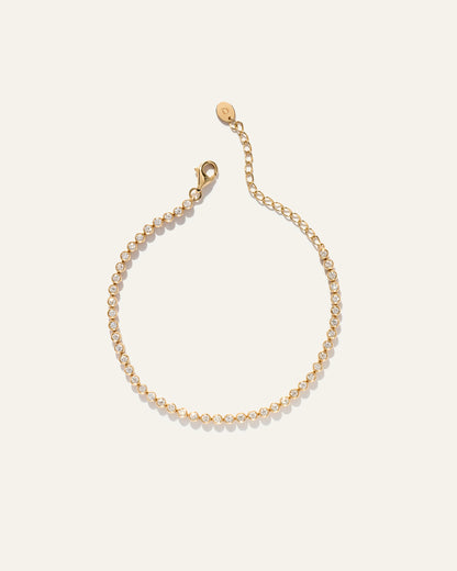 14K Gold Diamond Petite Bezel Tennis Bracelet - 1ctw - One Size / Yellow Gold