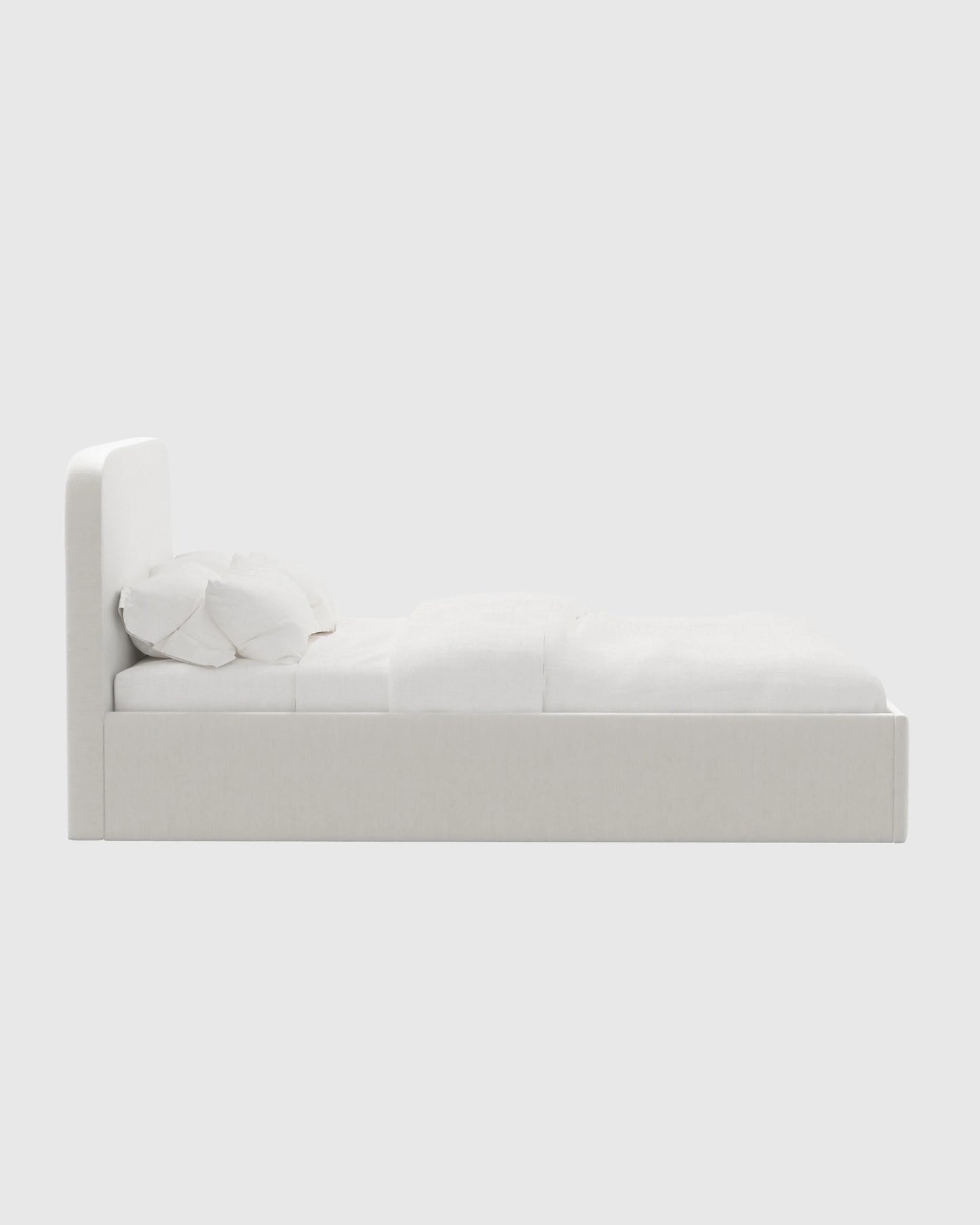 Curved Bed in Performance Velvet - Full / Walnut