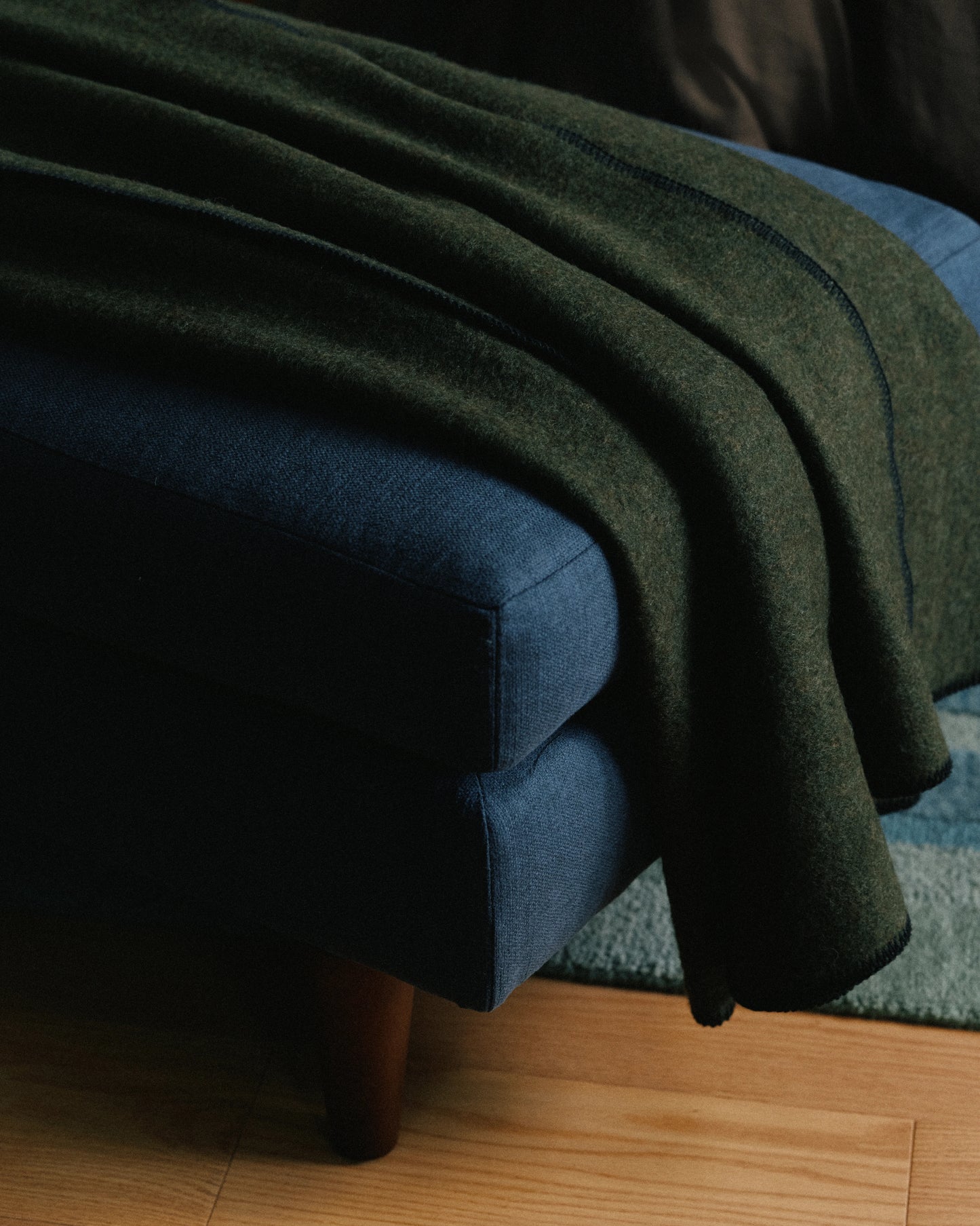 Wool Whipstitch Throw - 50x70 / Olive