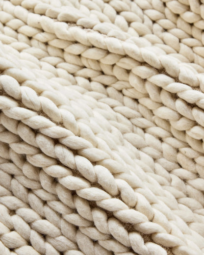 Chunky Hand Braided Wool Rug - 3' x 5' / Neutral
