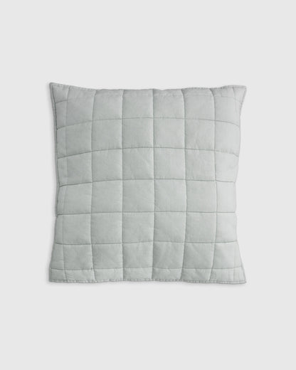 European Linen Box Quilted Euro Sham - Euro / Navy