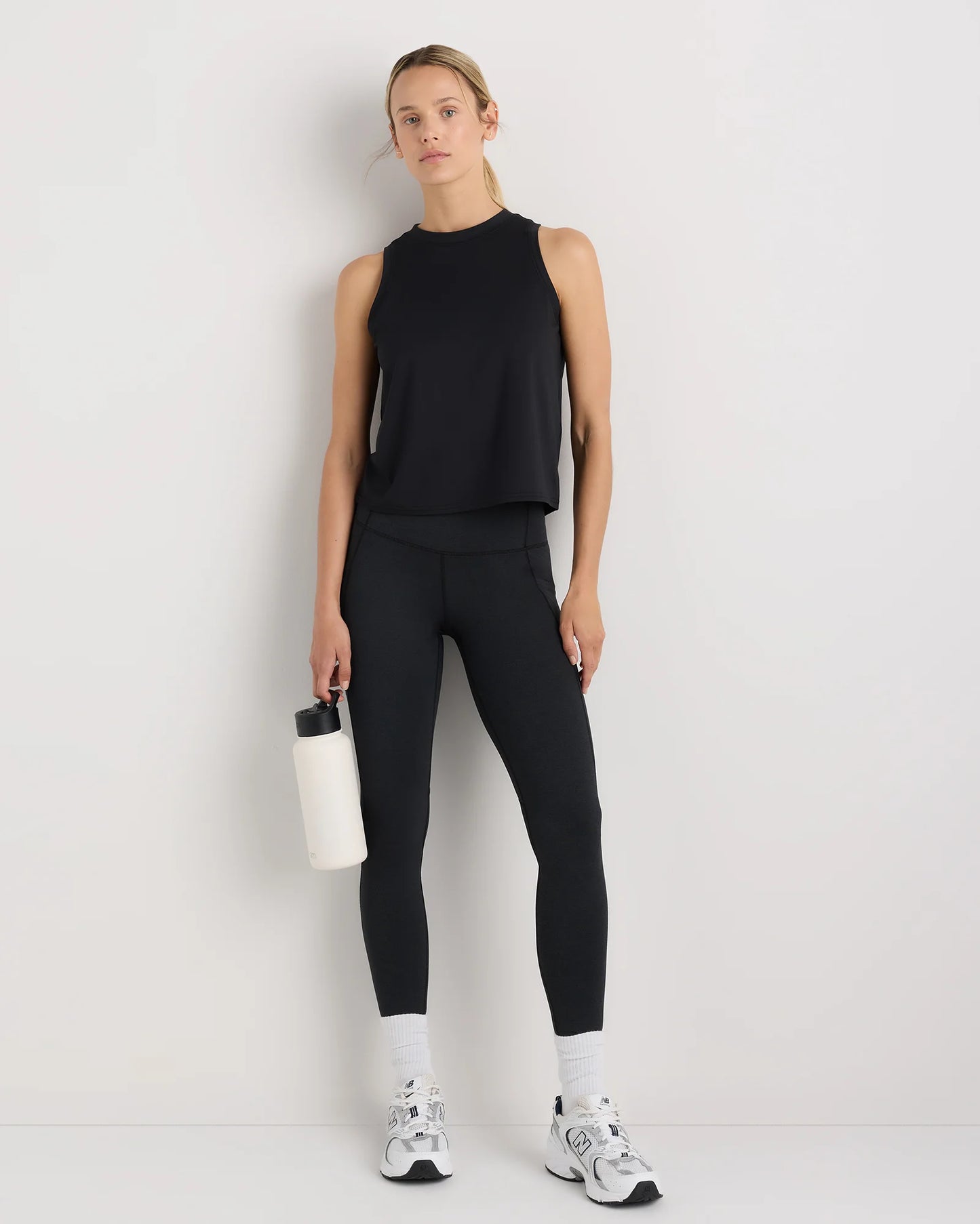 Flowknit Breeze High-Neck Tank - XS / Heather Deep Navy