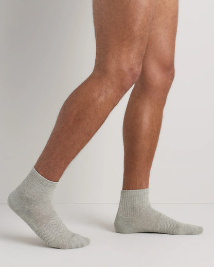 Everyday Cotton Solid Quarter Socks (4-Pack) - S / White