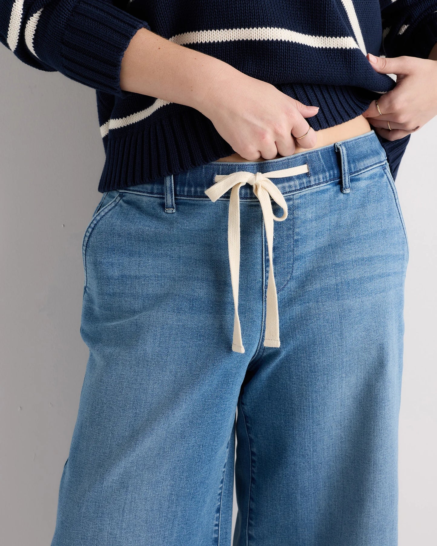 Mia Wide Leg Crop Jeans - 1X / Deep Sea Blue