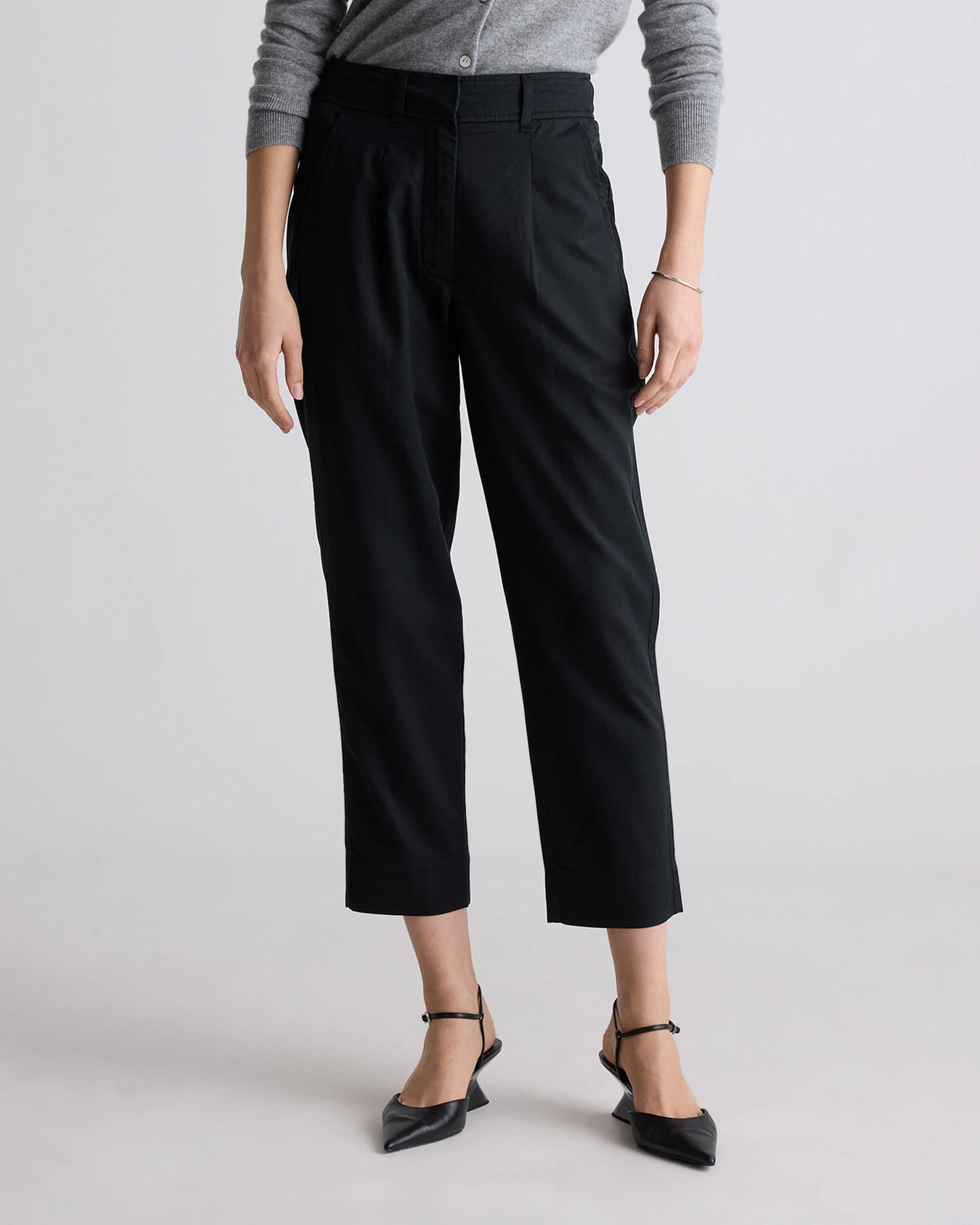 Drapey Twill Tapered Trouser - 0 / True Black
