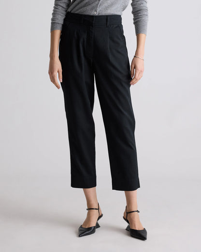Drapey Twill Tapered Trouser - 0 / True Black