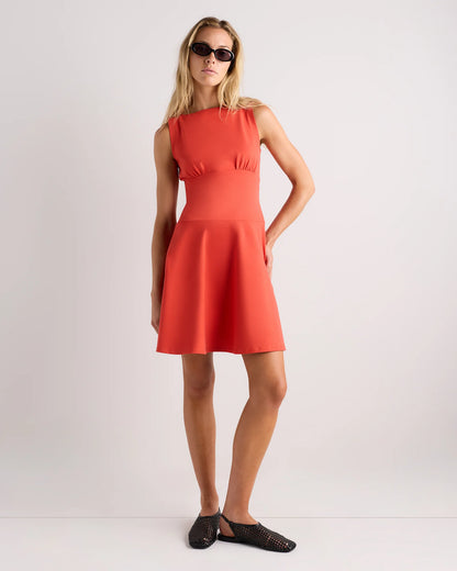 Organic Stretch Jersey Drop Waist Mini Dress - XS / Espresso
