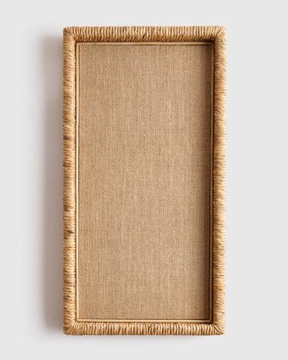 Handwoven Rectangular Decorative Tray - One Size / Natural