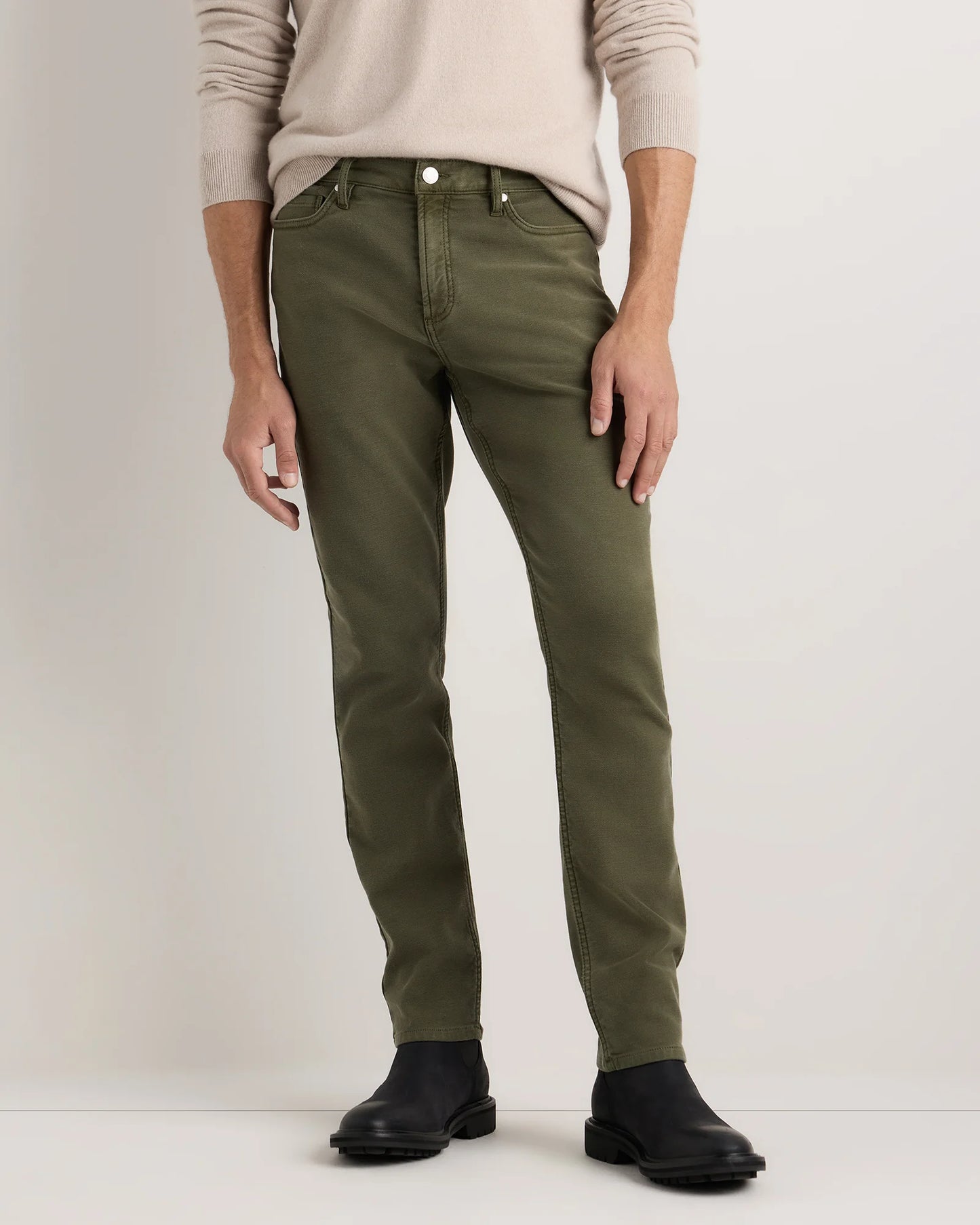 French Terry 5-Pocket Pants - Slim - 30X30 / Bayberry Olive