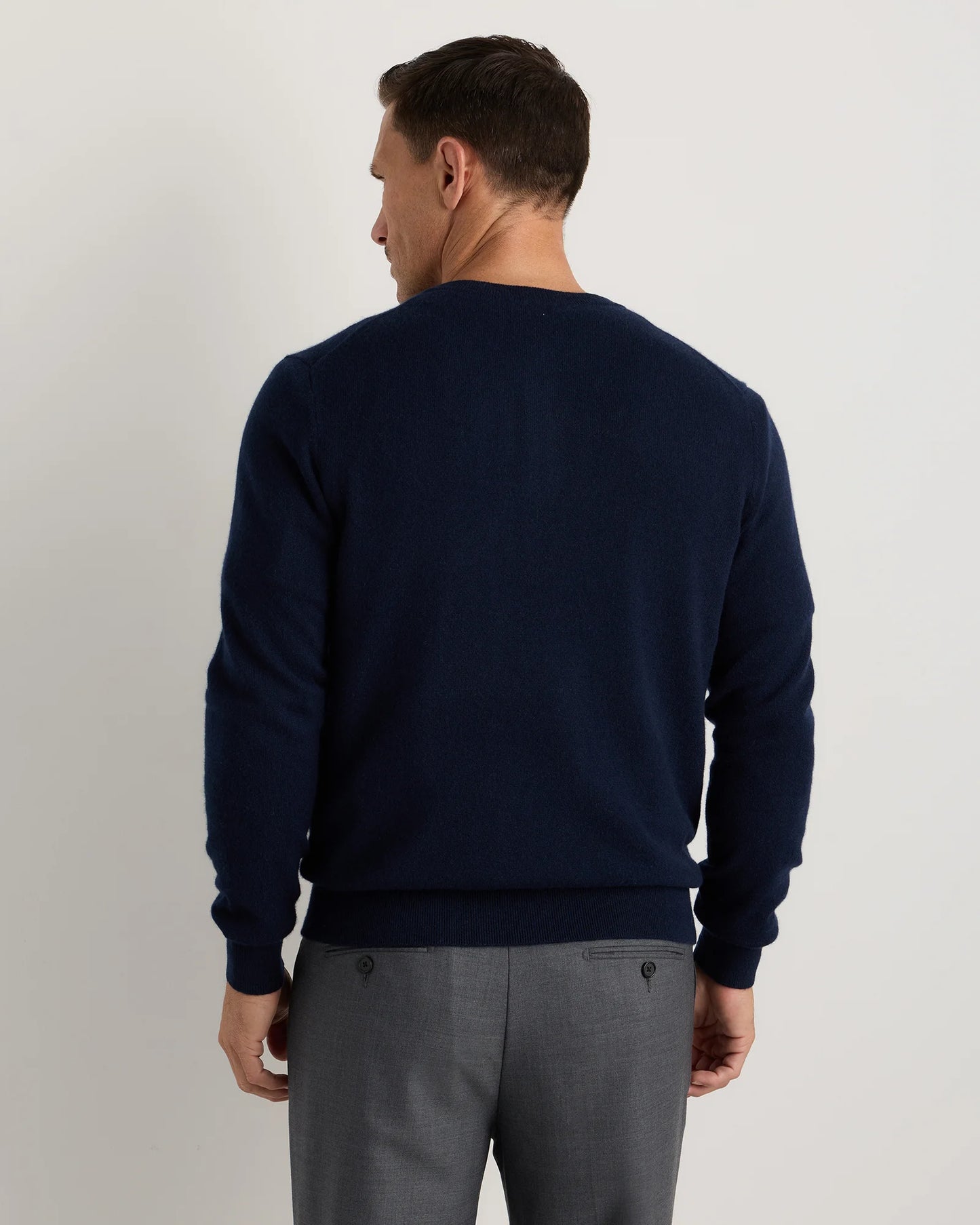 Mongolian Cashmere Henley Sweater - S / Brown