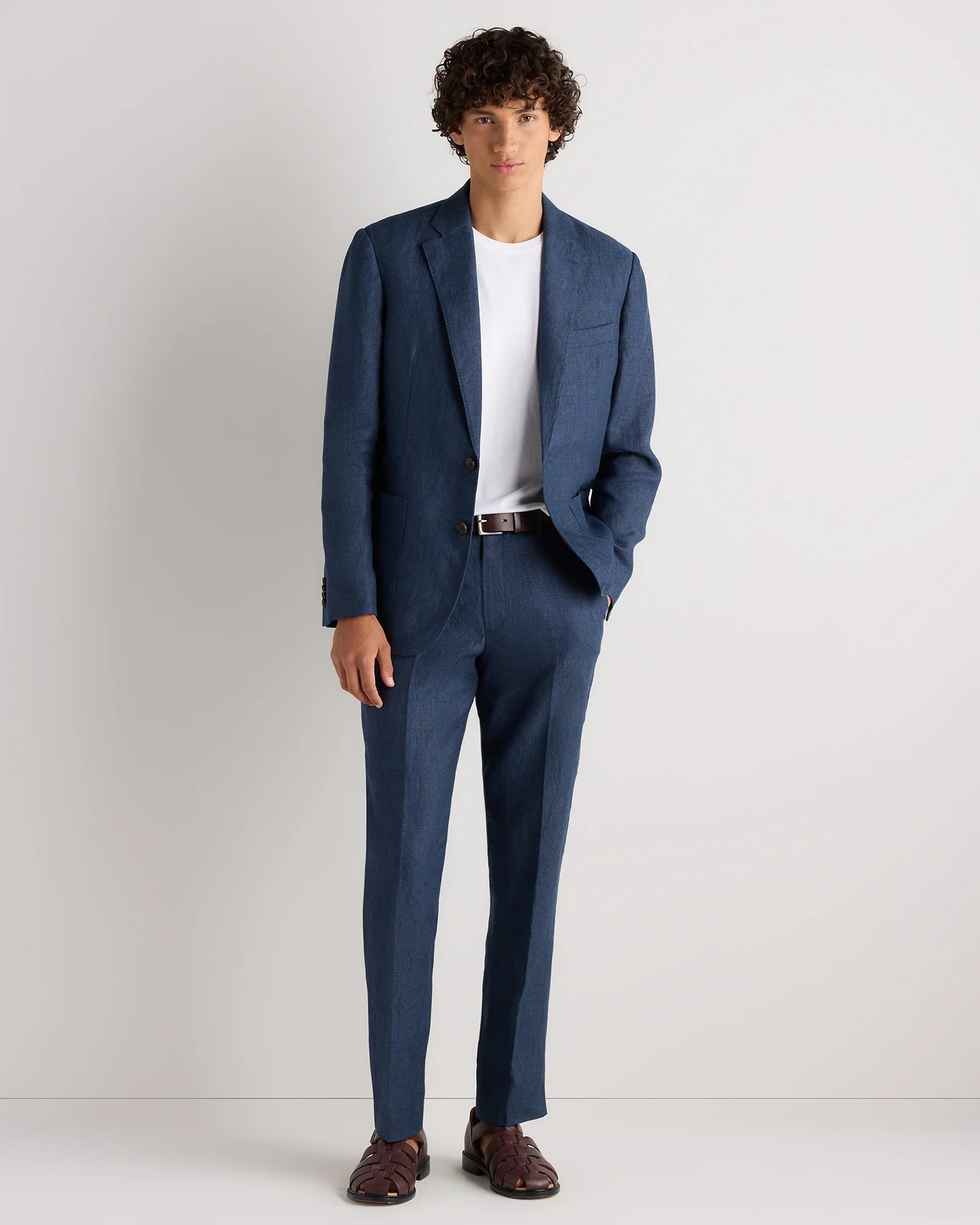 100% European Linen Tailored Blazer - 38R / Deep Navy