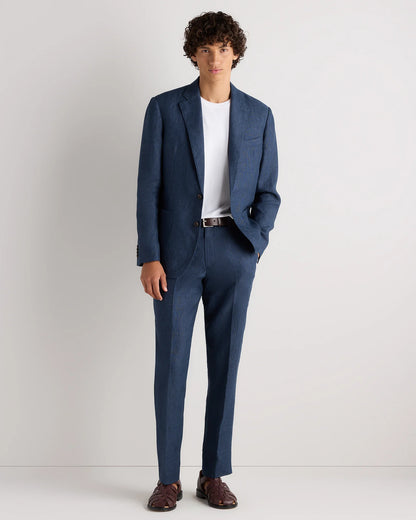 100% European Linen Tailored Blazer - 38R / Deep Navy