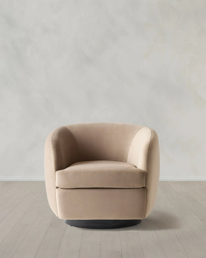 Performance Velvet Swivel Chair - One Size / Performance Velvet Taupe